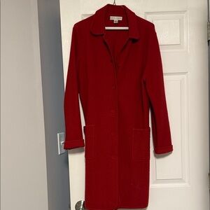 Casual Corner Red Long Trench Coat